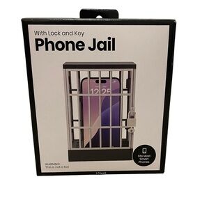 Phone Jail with Lock and Key - Black